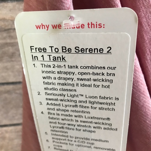 NWT LULULEMON FREE TO BE SERENE 2 IN 1 TANK 10 - Picture 4 of 6